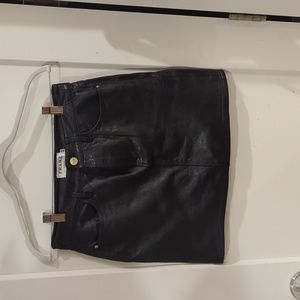 Frame leather mini skirt